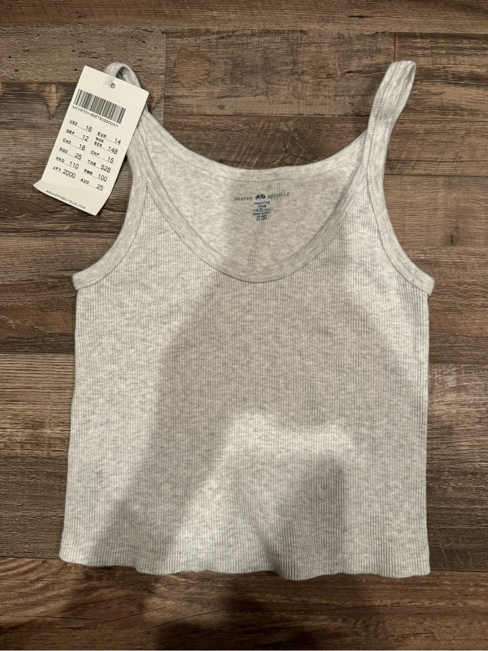 Brandy Melville Grey Crop Tank Top